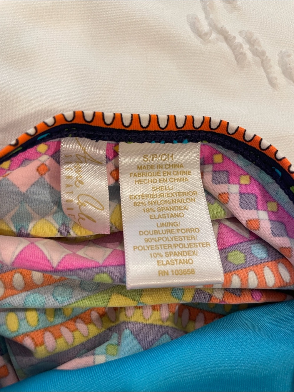 Multicolor Geometric Tankini Top - Picture 3 of 3